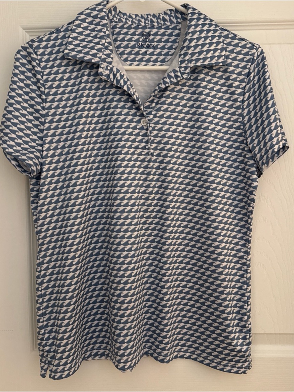 Corona Blue & White Wave-Print Casual Shirt